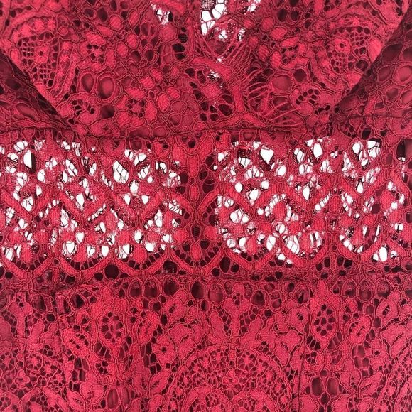 ASOS Petite Lace Inset Cami Strap Midi Pencil Dress Burgundy NWT size 2P - Picture 5 of 13